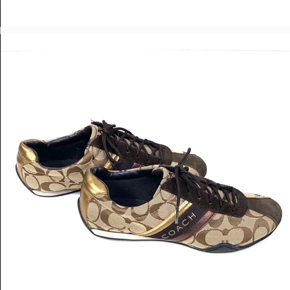 Coach Signature Sneakers Jayme Brown W/ Gold Trim